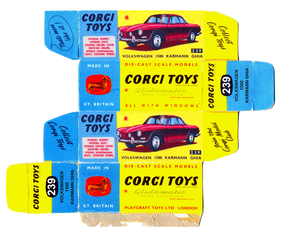 Repro Box Corgi Nr.239 VW 1500 Karmann Ghia alt